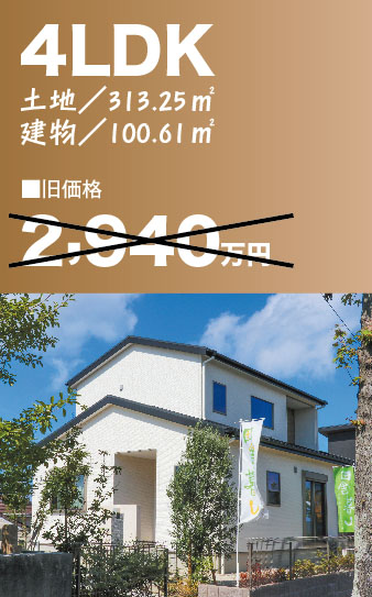 ●眺望の心地よい家 2,940万円→2,640万円（1階主寝室の家）